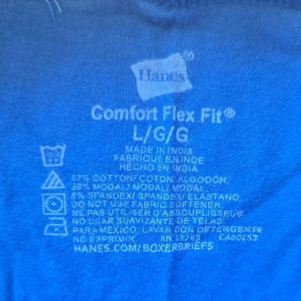 Hanes Blue Boxer Briefs with Elastic Waistband - Picture 3 of 5